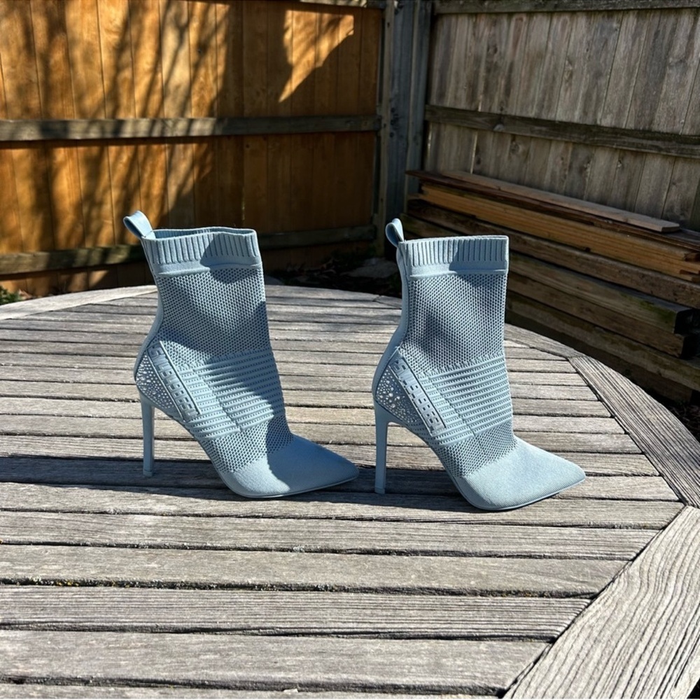 Steve Madden Sock Bootie The Maxwell Blue Rhinestone Size 8 Fall Winter Hot Cute View 6